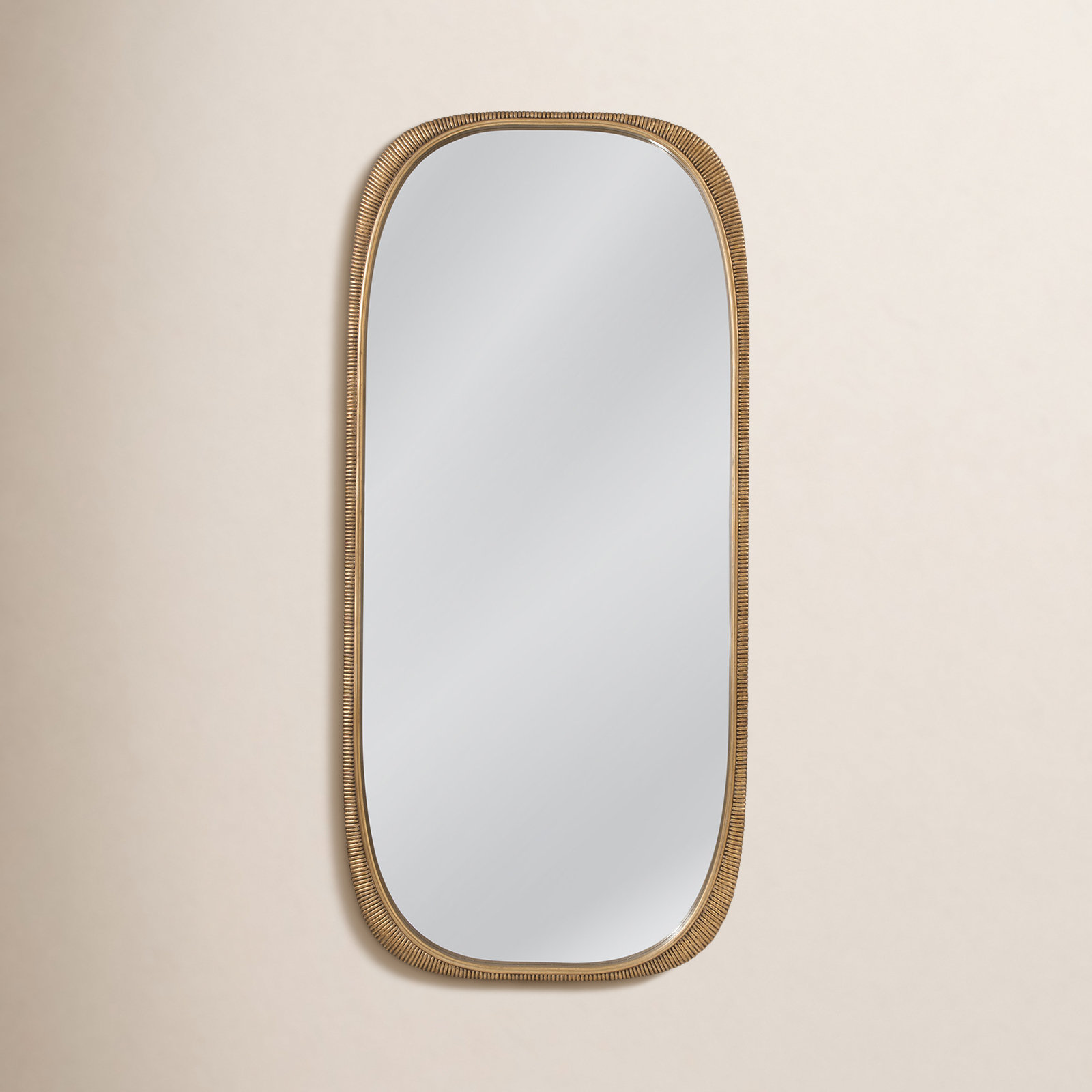 Bayou Breeze Darcee Rounded Corners Oversized Floor Mirror Antique